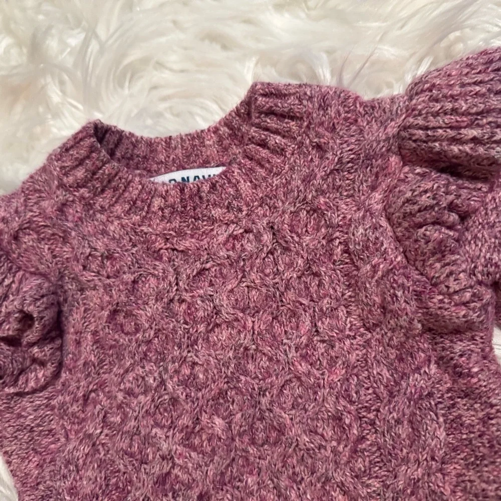 Old Navy Baby Girl 0-3M‎ Pink Knit Sweater Pants Outfit Set Cozy 2Pc